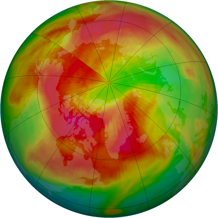 Arctic ozone map for 20 March 1986